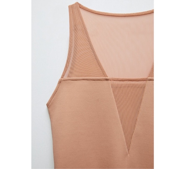 Zara Beige Tulle Bodysuit - Picture 7 of 9